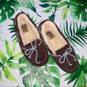 UGG Dakota Slippers Moccasins Brown Blue Tie 7